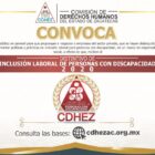 LA CDHEZ CONVOCA A PARTICIPAR POR EL “DISTINTIVO DE INCLUSIÓN LABORAL DE PERSONAS CON DISCAPACIDAD” 2020